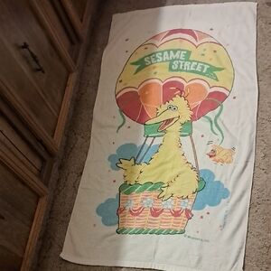 Vintage 1990s Sesame Street Big Bird  Beach Towel